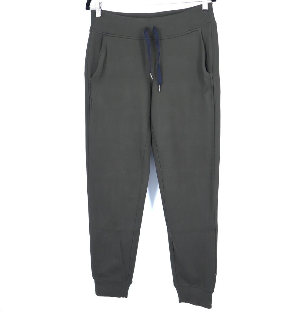 LULULEMON On Track Jogger Sweatpants Olive Green Pull On Active Women's 8